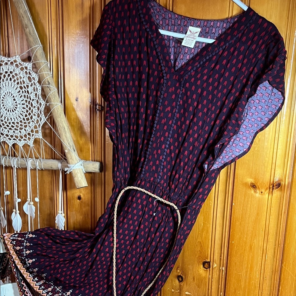 Faded Glory Black and Red Patterned Maxi Dress - Picture 6 of 6